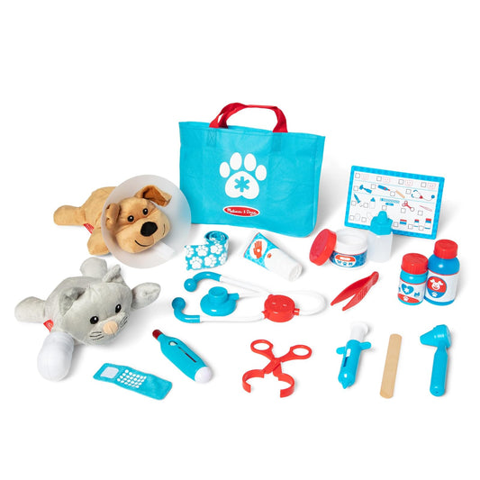 Melissa & Doug Set de Accesorios de Veterinario para Examinar y Tratar Mascotas para el Juego de rol, Juego de Desarrollo (24 Piezas)