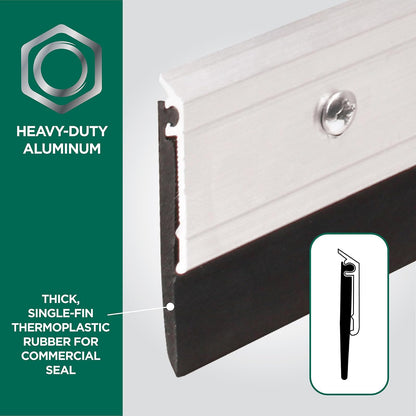 M-D Building Products 69604 - Barrido de puerta para todas las estaciones, aluminio resistente, ideal para uso residencial y comercial, fácil instalación con sello de goma pesado, garantiza comodidad