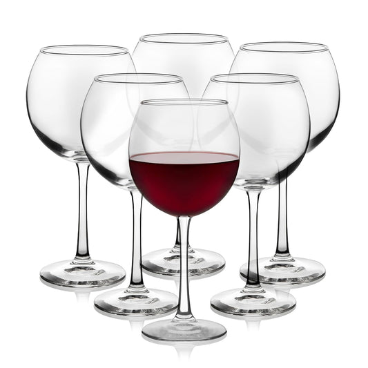 Libbey 89389 Vina Round Red Wine Goblets (Set of 6), 18 1/4 oz, Clear