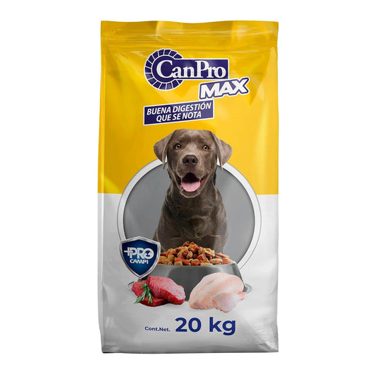 CAMPI, Croquetas para Perro Adulto CanPro MAX, 15% de Proteína, Sabor a Res y Pollo, Alimento con Vitaminas y Minerales, Costal de 20 kg