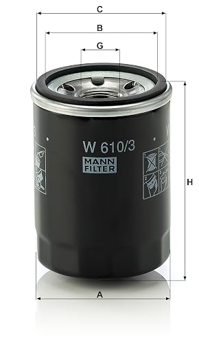Mann Filter Filtro de Aceite W 610/3 para Automóviles y Furgonetas