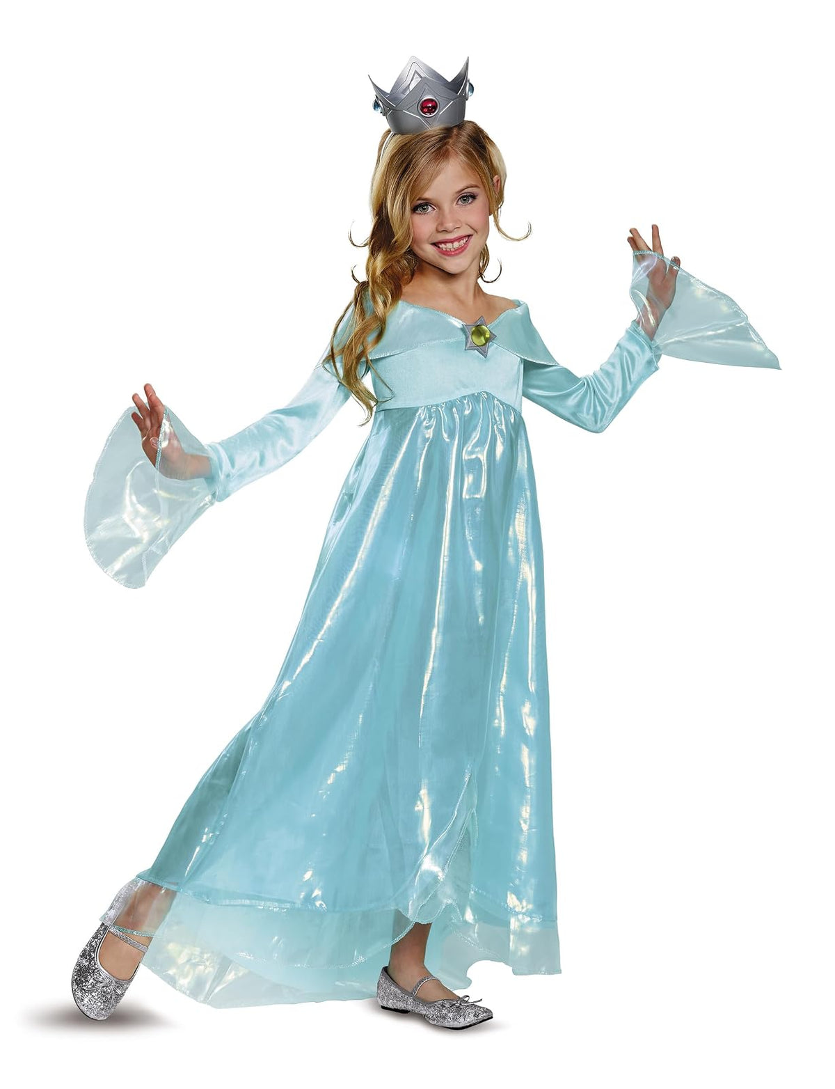Rosalina Deluxe Disfraz, Azul, L (10-12) | Disfraz de Super Mario Rosalina para niños de 10 a 12 años