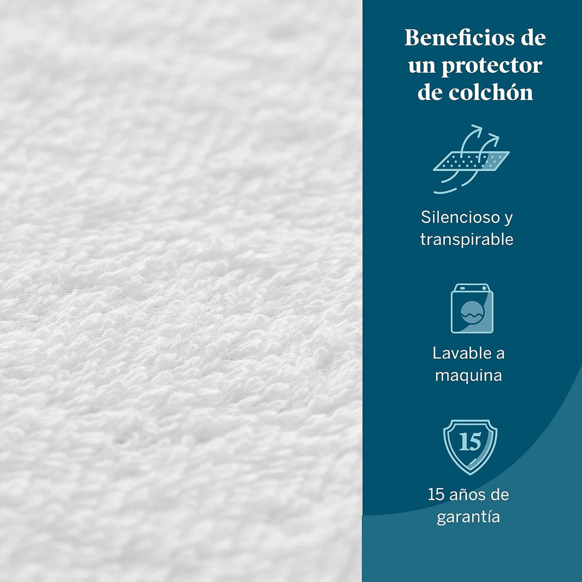 Lucid - Protector de Colchón 100% Impermeable - Ajuste Universal - Cubierta de Tela Toalla - Cubre Colchón de Algodón Suave - Hipoalergénico y Transpirable - Blanco - Tamaño California King