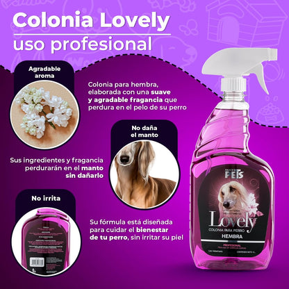 Fancy Pets Colonia para Perro Hembra Lovely 1 L | Fragancia Oriental Frutal con Notas de Mora, Vainilla y Almizcle | No Irritante y de Larga Duración