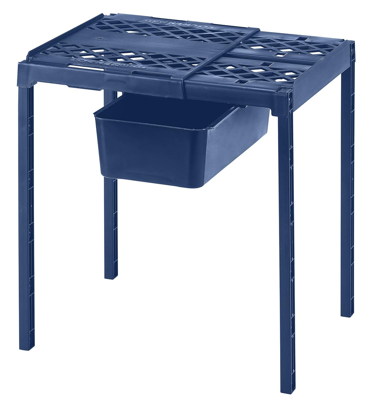 LockerMate - Estante y Organizador de clóset Ajustable para Adaptarse a tu casillero, fácil de Usar, Perfecto para la Escuela, Trabajo, Gimnasio, Incluye cajón de Almacenamiento, Azul