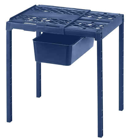 LockerMate - Estante y Organizador de clóset Ajustable para Adaptarse a tu casillero, fácil de Usar, Perfecto para la Escuela, Trabajo, Gimnasio, Incluye cajón de Almacenamiento, Azul