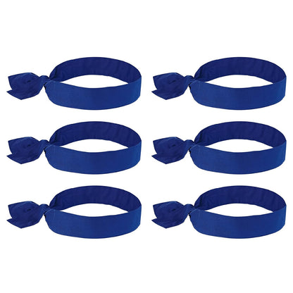 Ergodyne Chill Its 6700 Bandana de refrigeración, cristales de polímero evaporativo para alivio de enfriamiento, corbata para ajuste ajustable, paquete de 6 - Azul - Patchwork - Paquete 6