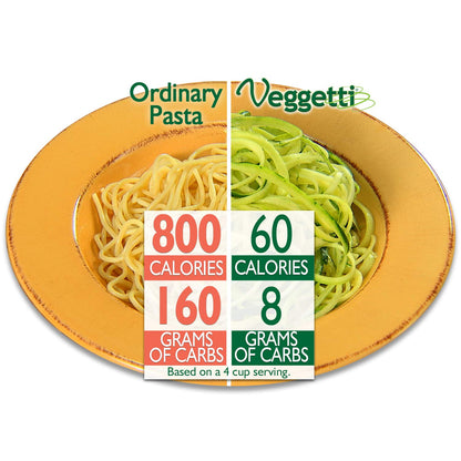 Veggetti - Cortador de Verduras en Espiral, Hace Pasta Vegetariana, Amarillo