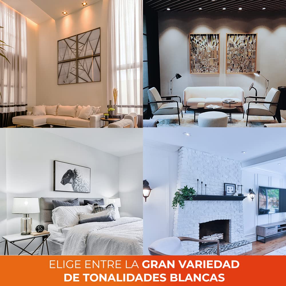Tecnolite Connect - Paquete 3 Focos Inteligentes Luz Blanca WiFi y Bluetooth, Comp. Alexa, App Connect, Glow Smart, Iluminación blanca, cálida, fría, Iluminación Interior