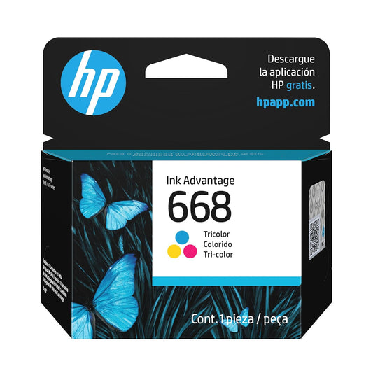 HP Cartucho 668 Original Tricolor (7FP36VL), para Impresoras Ink Advantage Series 2970, 4370