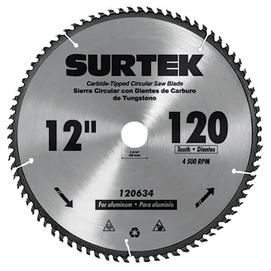Surtek 120634 Disco para Sierra Circular para Aluminio, 12", 120 Dientes