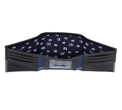 Nautica - portafolios clásica de piel triple RFID para hombre (disponible en grano liso o guijarro)