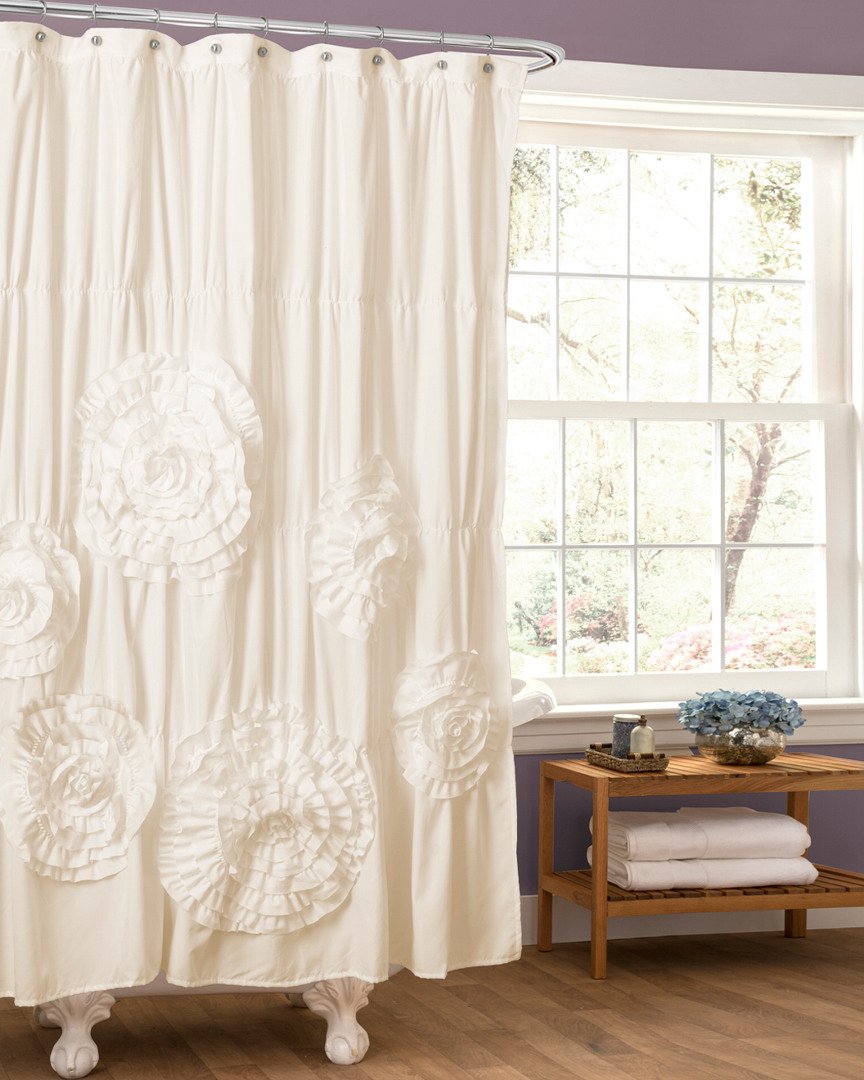 Lush Decor Serena Shower Curtain, 72 by 72-Inch, Ivory