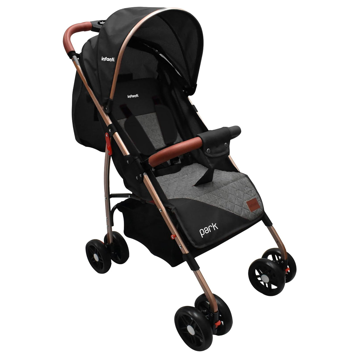 Infanti Carriola Park Ligera y Plegable, Gris - Negro