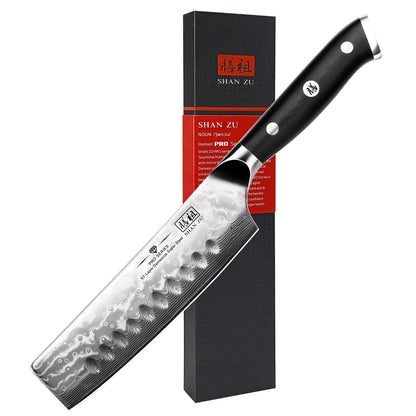 SHAN ZU Cuchillo de Cocina de Acero Damasco 67 Capas, Mango G10 - Confieso cuchillo