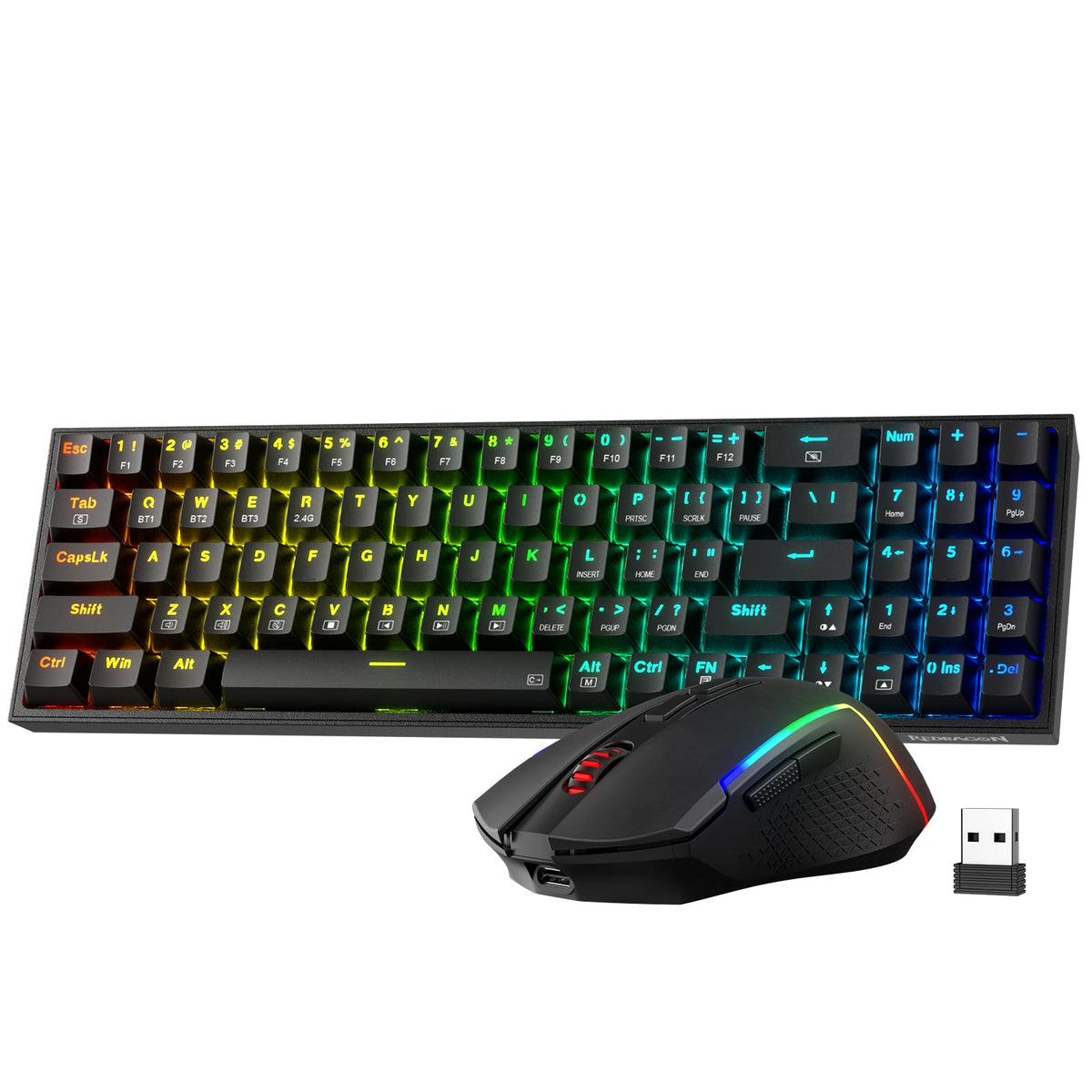 Redragon Combo Gamer S136 Teclado + Mouse Inglés Inalámbrico