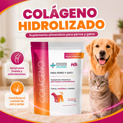 Fancy Pets Medical Solutions Colágeno Hidrolizado para Perros y Gatos - Suplemento para Articulaciones, Huesos y Piel Saludable, 200 g
