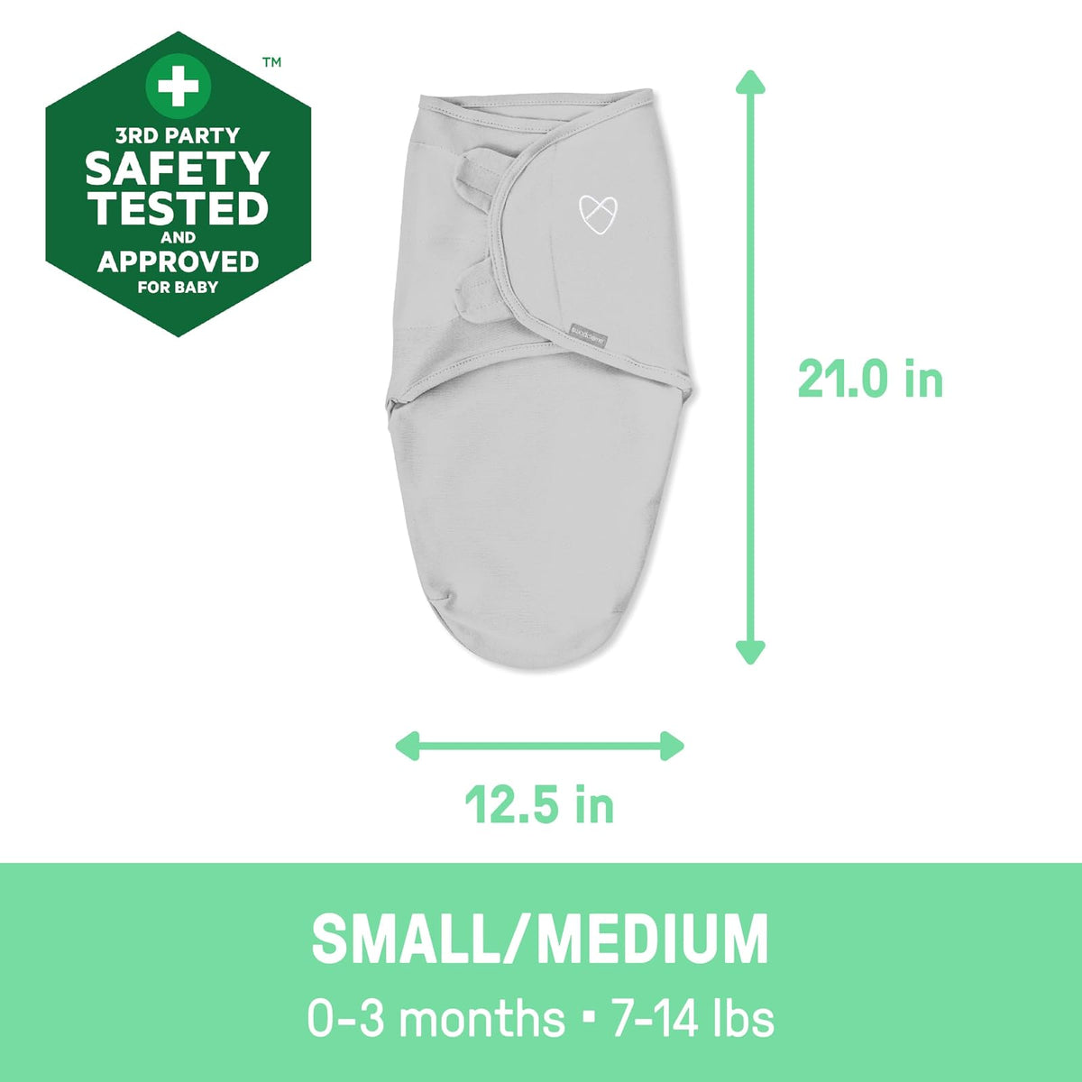 Ingenuity SwaddleMe Mantas envolventes para bebé niña de algodón, 0 a 3 Meses, 2 Piezas, Color Rosado con Corazones