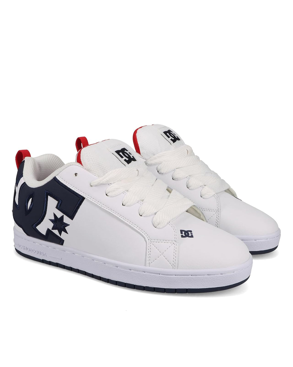 DC Court Graffik Tenis de Skate para Hombre - 27.0 cm - Blanco - Azul marino - Rojo