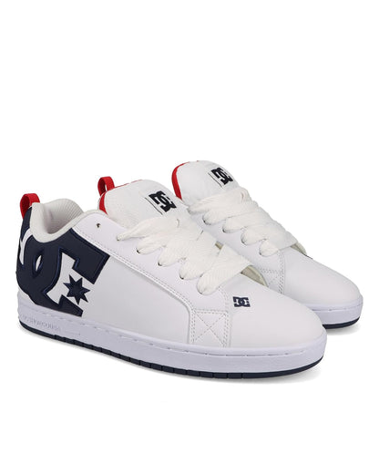 DC Court Graffik Tenis de Skate para Hombre - 27.0 cm - Blanco - Azul marino - Rojo