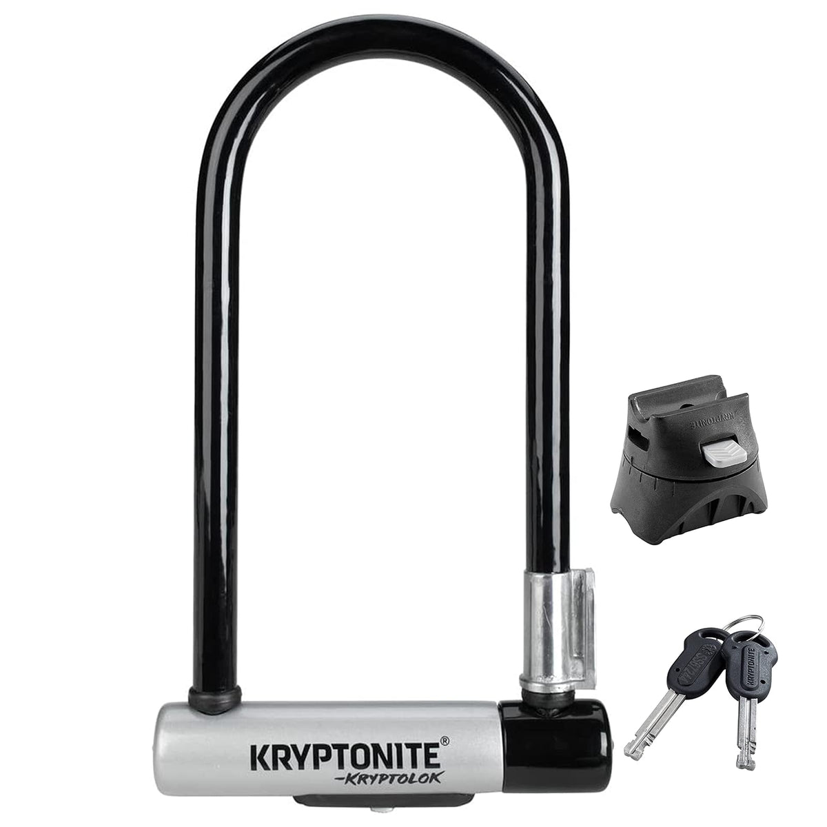 Kryptonite Evolution Mini-2 Candado en U para bicicleta con soporte Transit FlexFrame 4" x 9" (10.2 cm x 22.9 cm)