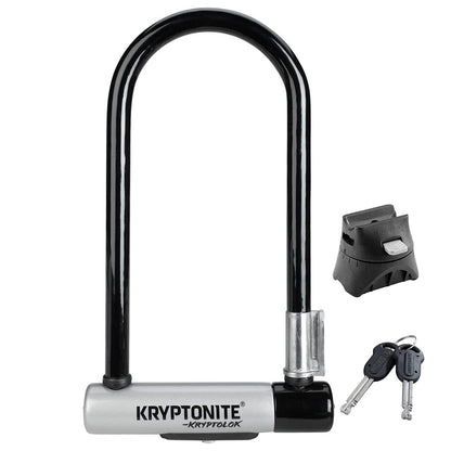 Kryptonite Evolution Mini-2 Candado en U para bicicleta con soporte Transit FlexFrame 4" x 9" (10.2 cm x 22.9 cm)