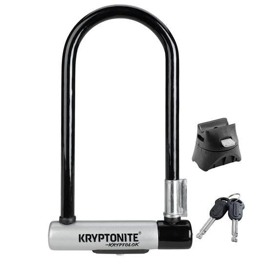 Kryptonite Evolution Mini-2 Candado en U para bicicleta con soporte Transit FlexFrame 4" x 9" (10.2 cm x 22.9 cm)