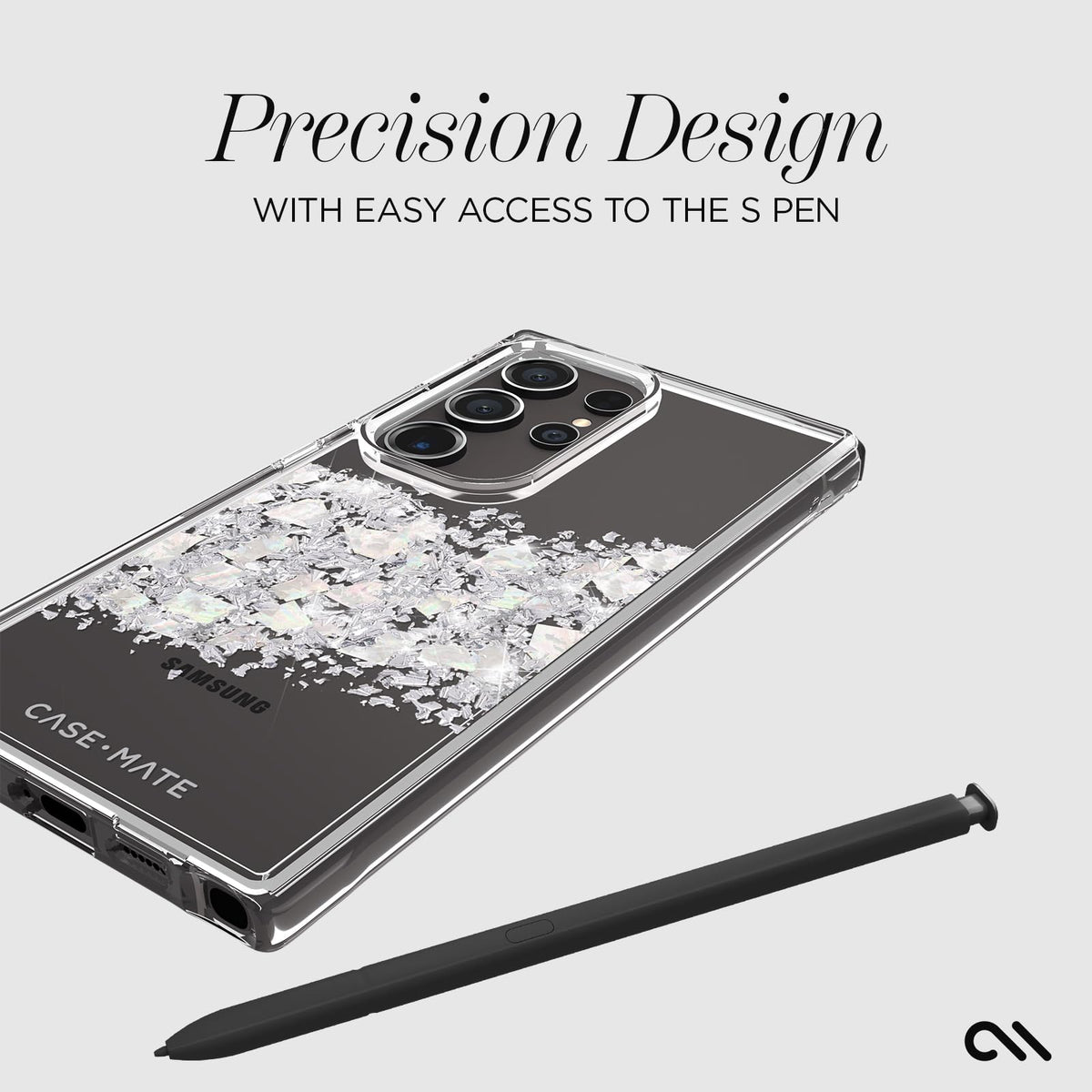 Case-Mate - Funda para Samsung Galaxy S24 Ultra [6.8 Pulgadas] [protección contra caídas de 12 pies] [Carga inalámbrica] Touch of Pearl para Samsung Galaxy S24 Ultra - Lujo Brillante Brillante,