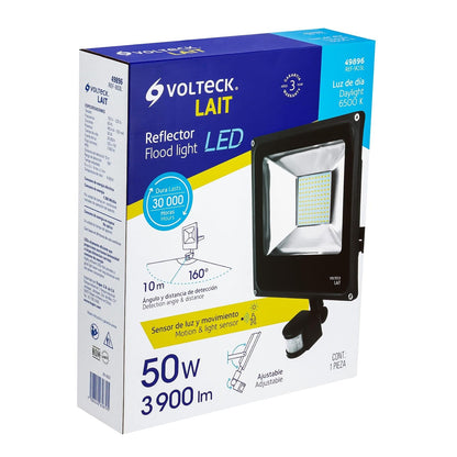 Volteck Lait REF-903L Reflector de LED alta potencia con sensor de movimiento 50 W, pack of/paquete de 1