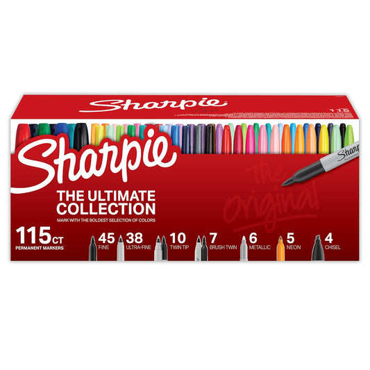 Sharpie - Marcadores permanentes, Utimate Pack, Colores Variados, 115 piezas