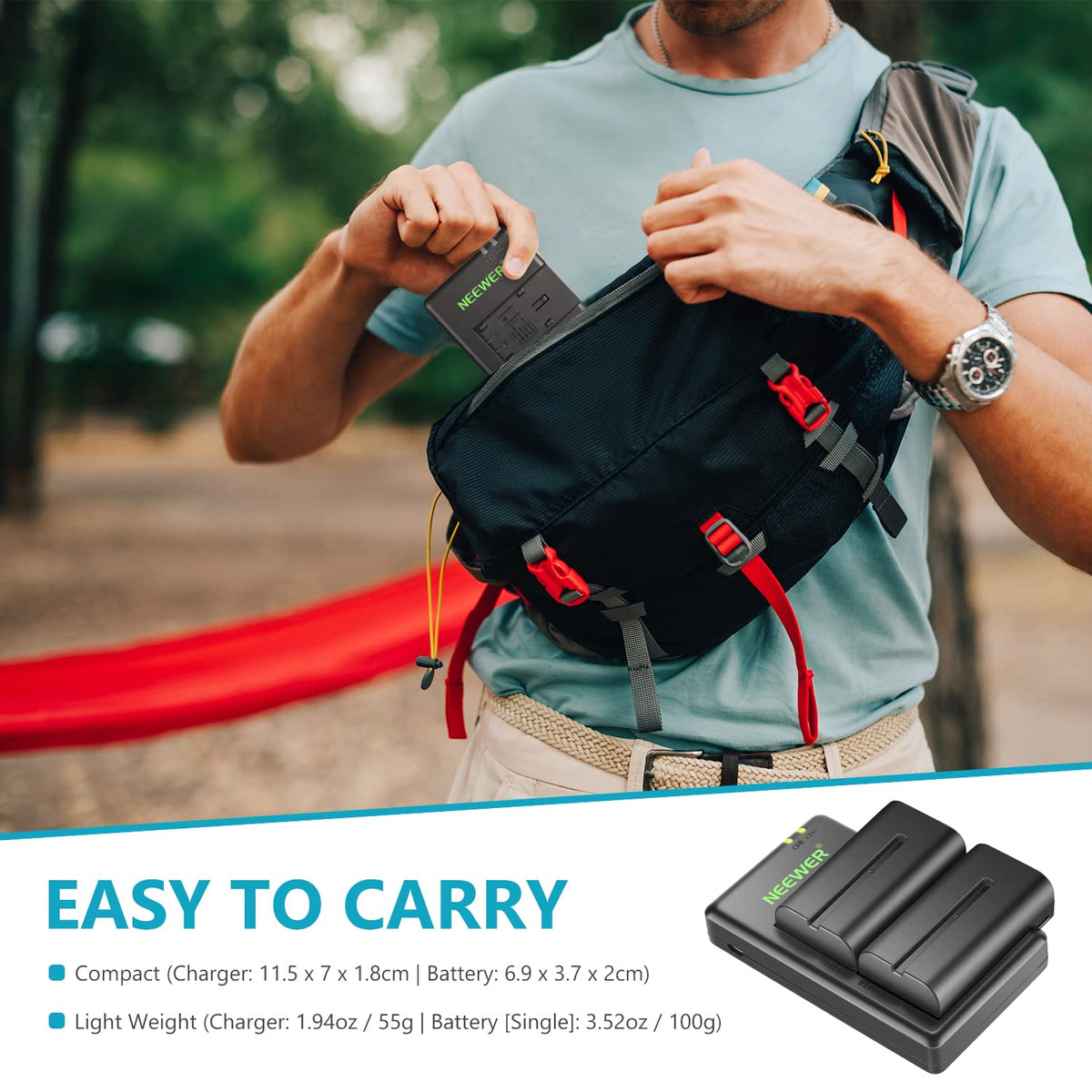 NEEWER Batería Repuesto y Cargador Set para EN-EL25, 2 Pack 1350mah Batteries & Cargador USB Doble Canal Tipo C Compatible con Nikon Z30 Z50 ZFC Camera 4241 EN-EL25 Battery MH-32 Charger