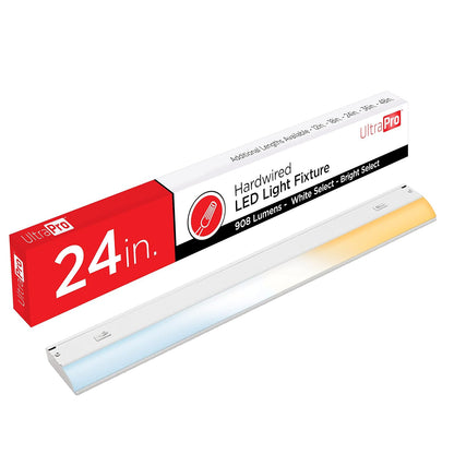 UltraPro 24 pulgadas. Lámpara LED de alambre directo, blanco seleccionable, brillo seleccionable, tira de luz LED, iluminación debajo del gabinete, 45368