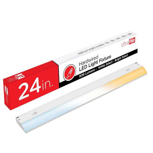 UltraPro 24 pulgadas. Lámpara LED de alambre directo, blanco seleccionable, brillo seleccionable, tira de luz LED, iluminación debajo del gabinete, 45368