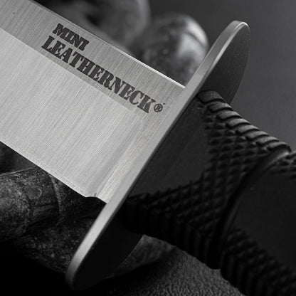 Cold Steel Mini Leatherneck / 6 3/4" Total / 3 Pulgadas / Punta Tanto / Acero Aleado / Negro / Cuchillo de Caza de Hoja Fija