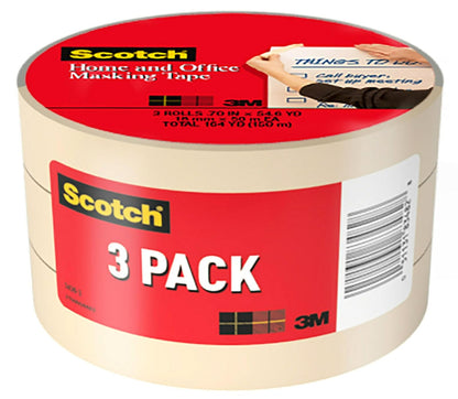 3M Scotch cinta adhesiva para hogar y oficinaa, 1.9 cm x 54 m, paquete de 3