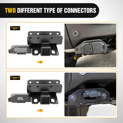 Nilight 2 Inch Rear Trailer Hitch Receiver Kit for 2021 2022 2023 2024 2025 2026 Ford Bronco 2 Door 4 Door (Exclude Bronco Sport) Rear Bumper Tow Hook Black Hitch Cover Kit