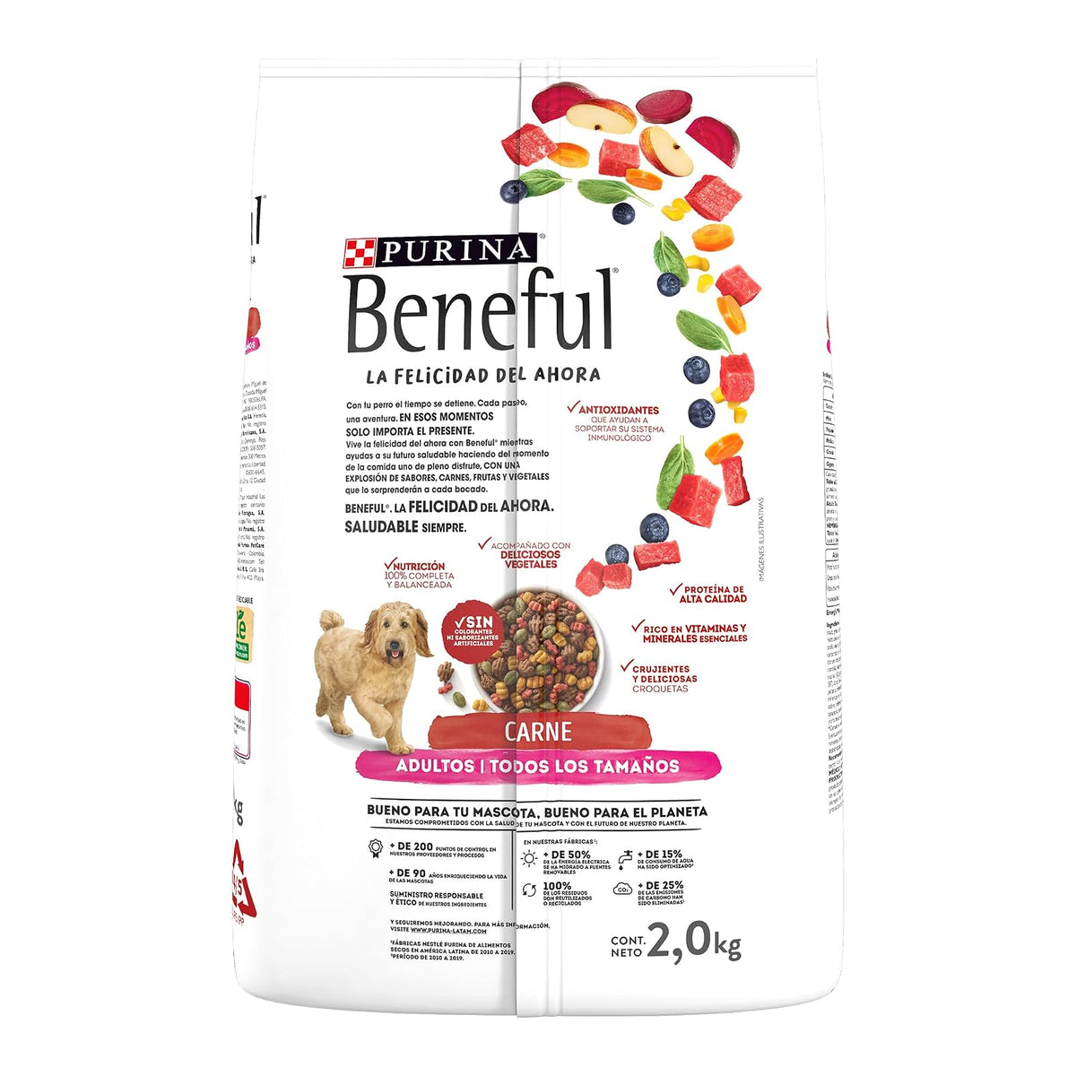 Purina Beneful Adulto Todos los tamaños Original Sabor Carne 2Kg
