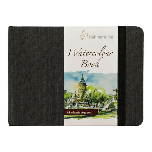 Libro de papel de acuarela Hahnemuhle 200gsm 30 hojas (horizontal) de grano fino, blanco natural, A6
