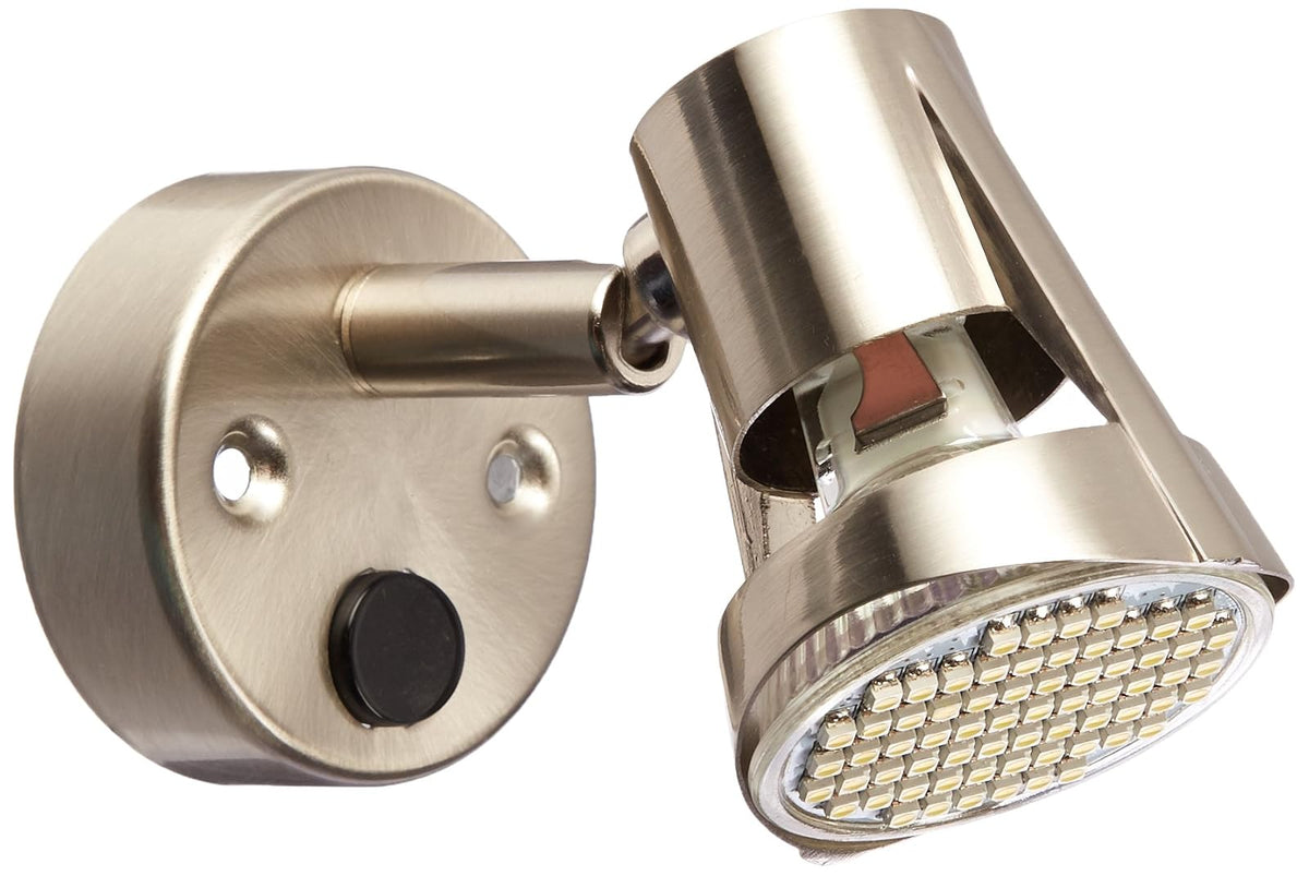 Gold Stars GW21500 Luz de Lectura Cromada RV MR16 Base LED Bombilla 12 V Satín, Acabado en Acero Inoxidable, 1 Paquete