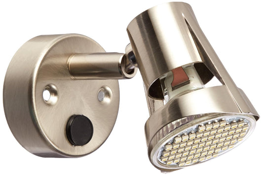 Gold Stars GW21500 Luz de Lectura Cromada RV MR16 Base LED Bombilla 12 V Satín, Acabado en Acero Inoxidable, 1 Paquete