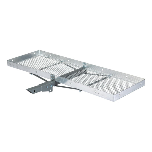 CURT 18100 - Bandeja de aluminio de 60 x 20 pulgadas, capacidad de 500 libras, vástago plegable de 2 pulgadas