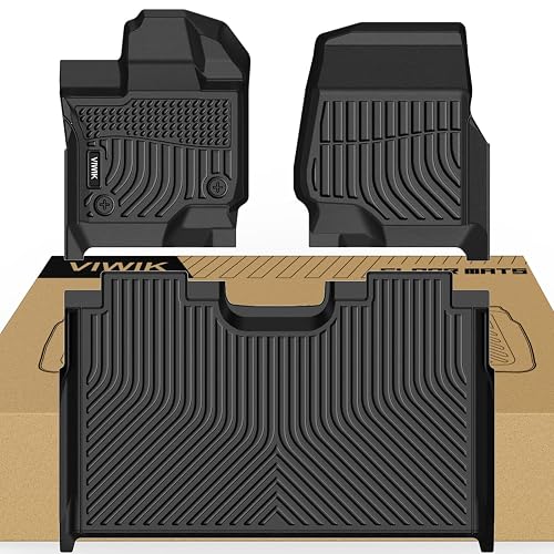 VIWIK TPE - Juego Completo de Alfombrillas para Ford F-150 SuperCrew 2015-2025 y 2022-2025 F 150 Lightning sin Almacenamiento Plano Plegable Debajo del Asiento, Ajuste Personalizado para Todo Tipo de