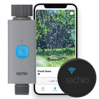 Rachio - Temporizador inteligente de manguera con cubo WiFi para riego al aire libre | Fácil instalación del grifo, automatiza los horarios de agua y rociadores para cuidado del césped, jardín y patio