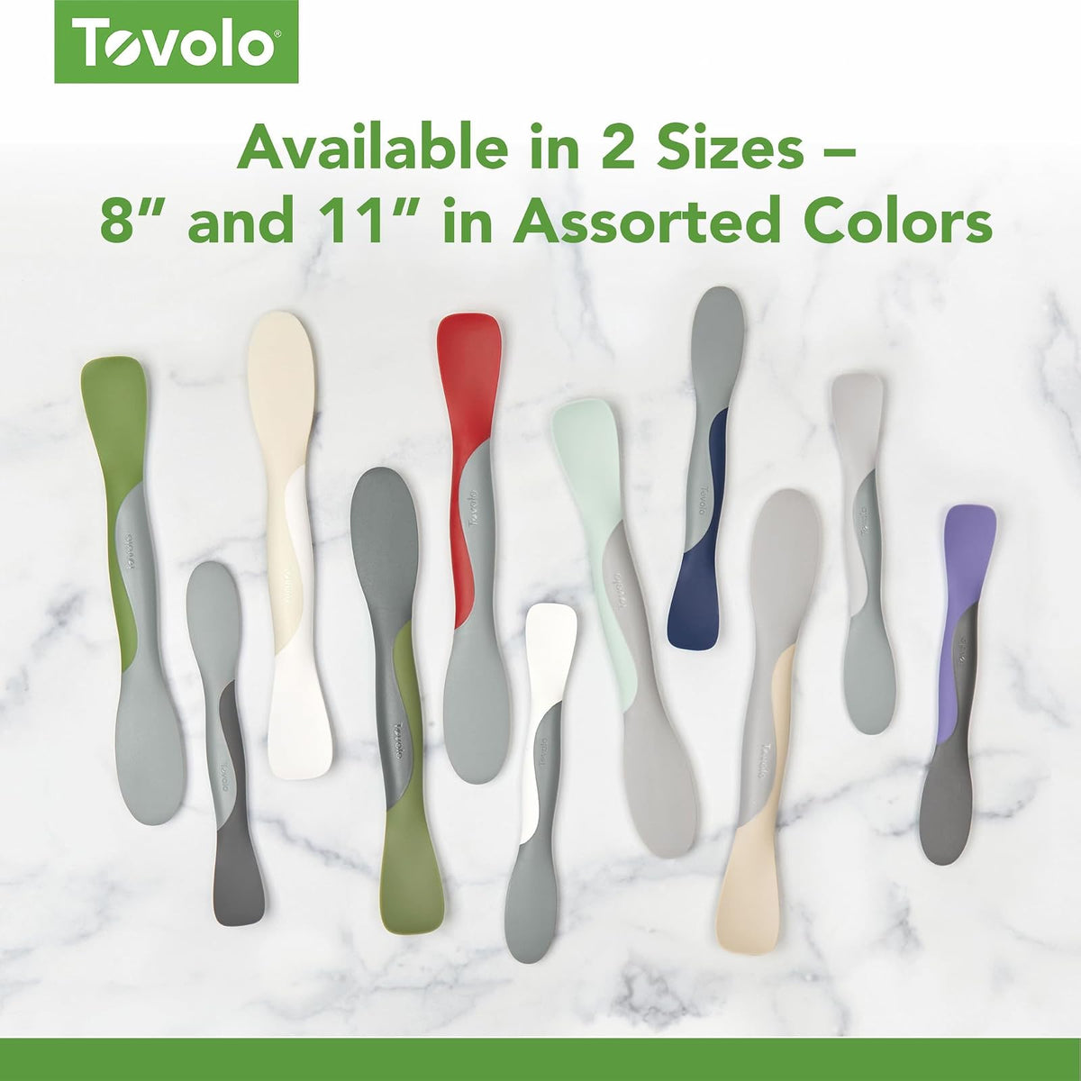 Tovolo - Herramienta de cuchara y esparcir para preparar comidas de cocina, rebanar, esparcir y raspar, muy peri y carbón, grande, bígaro