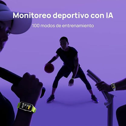 HUAWEI Band 10 Smartwatch, Monitoreo deportivo con IA, Monitoreo de sueño avanzado, Asistente de bienestar emocional, Carga rápida, Compatible con iOS y Android, Negro Polimero