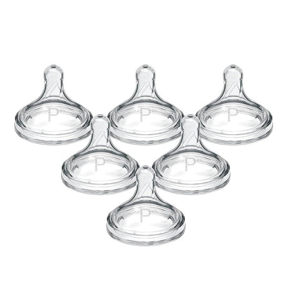 Dr. Brown's Natural Flow® Preemie Flow™ - Tetina de silicona para biberón, flujo más lento, 0 m+, 100% silicona, 6 unidades