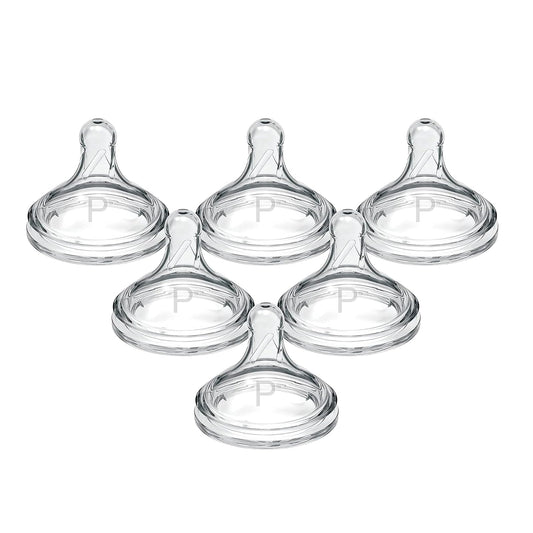 Dr. Brown's Natural Flow® Preemie Flow™ - Tetina de silicona para biberón, flujo más lento, 0 m+, 100% silicona, 6 unidades