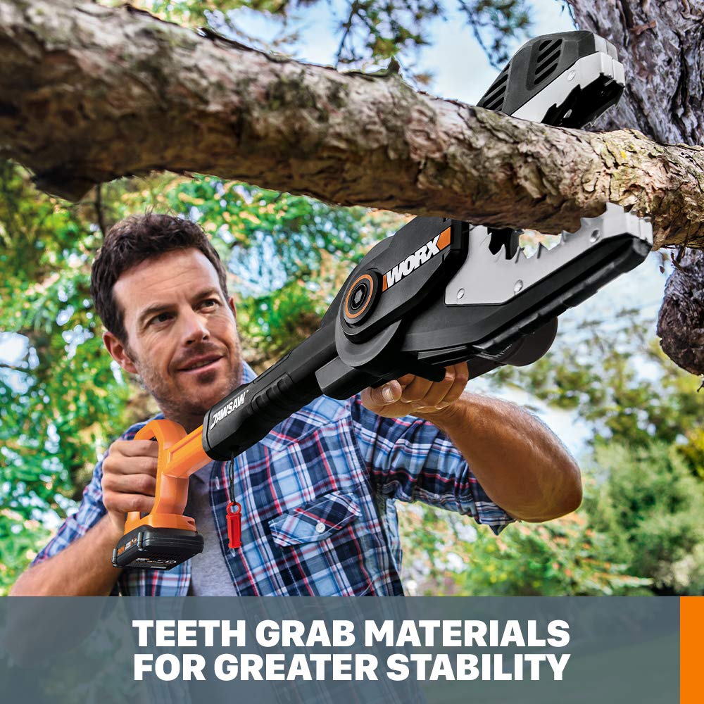 Worx JawSaw - Compartir de alimentación de motosierra inalámbrica de 20 V - WG320 (batería y cargador incluidos)
