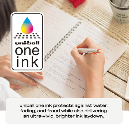 Uniball One - Bolígrafos de gel retráctiles, micro punta (0,5 mm), tinta negra, paquete de 12