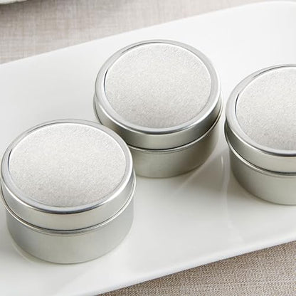 Kate Aspen - Velas aromáticas de vainilla con tapas (juego de 12), recuerdos de despedida de soltera, regalos de boda, regalos de dama de honor, plata, 12 piezas